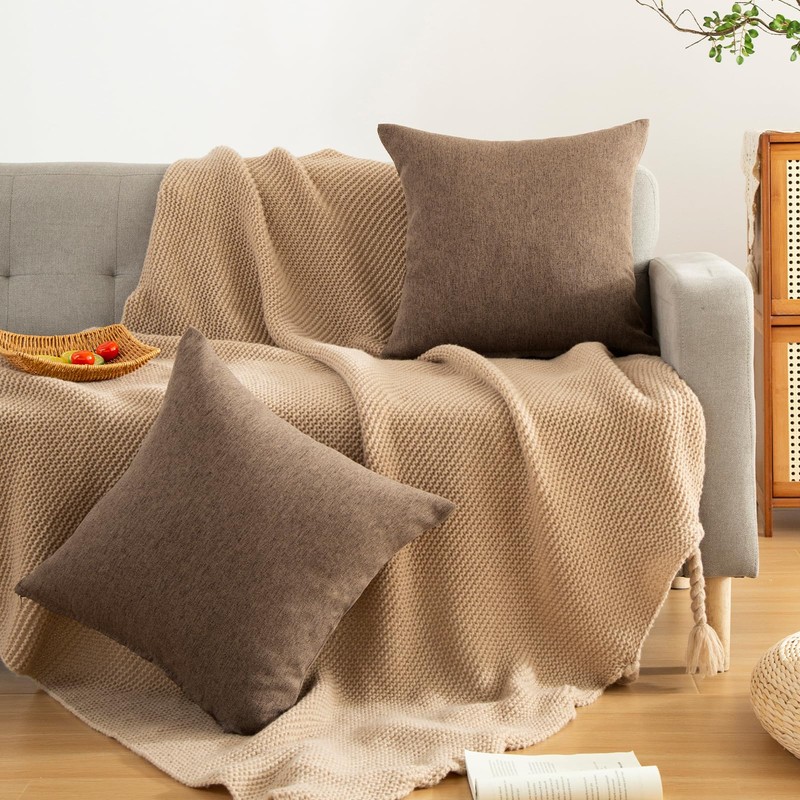 Haguko Set of 2 Linen Texture Nordic Peach Skin Soft