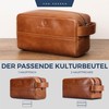 VON HEESEN Toiletry Bag Leather Toiletry Bag for Men and