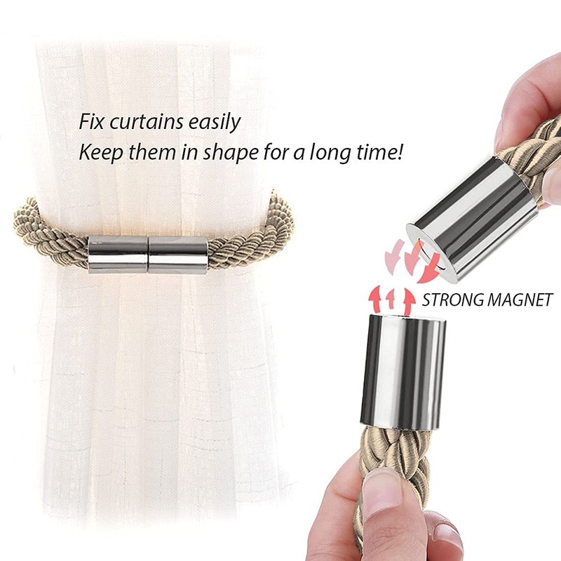 Heatunk 2 Pack Modern Magnetic Curtain Tiebacks – Stylish Drapery