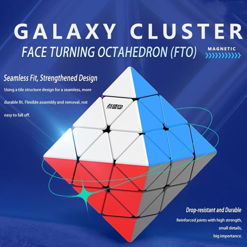 XMDCuber DianSheng FTO Face Turning Octahedron Magnetic Speed Cube, Magnetic
