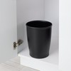 iDesign Small Round Plastic Bathroom Trash Set of 2-Black Waste