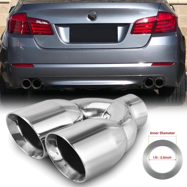 JMTBNO Diesel Dual Exhaust Tips 2.5" Inlet 3.5" Outlet 9.5"