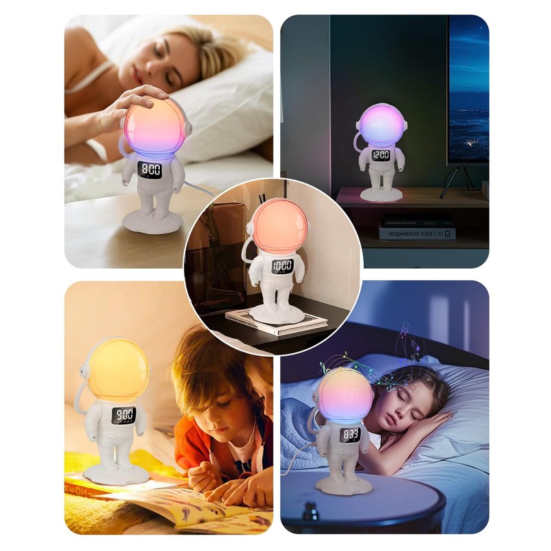 Ankilo Kids Alarm Clock with Night Light, White Noise Sound
