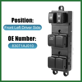 Motoforti Front Left Driver Side Power Window Master Control Switch 83071AJ010 Replacement for Subaru Outback Legacy 2010 2011 2012 Long-Lasting