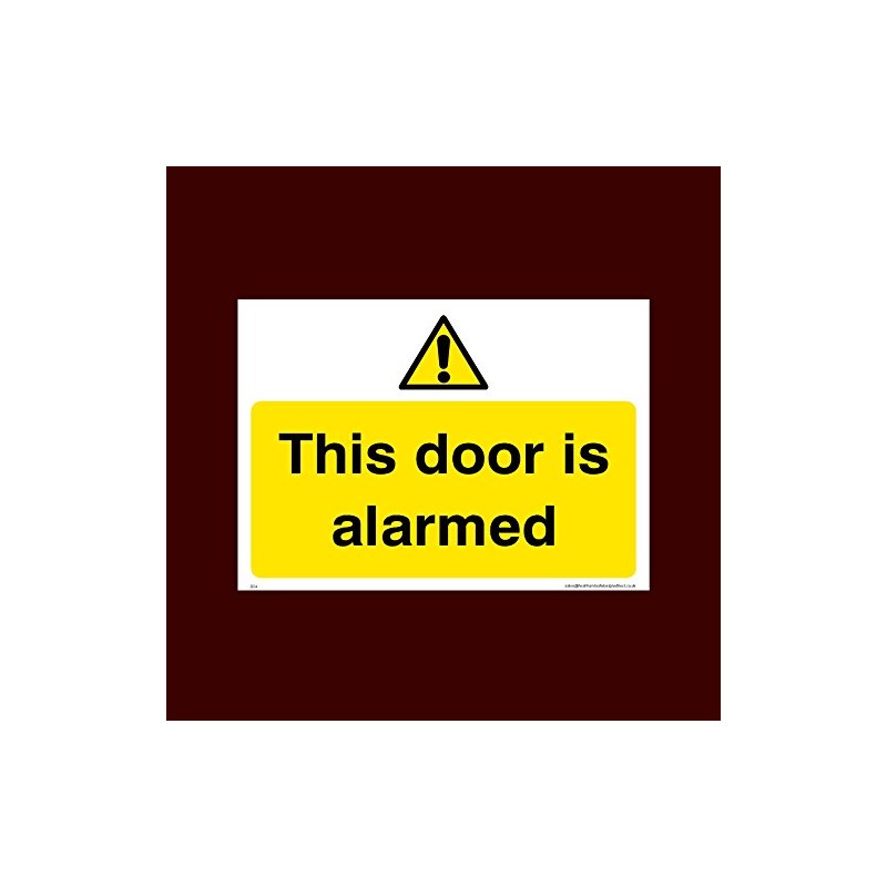 This door is alarmed Plastic Sign (S54) - CCTV, Security,