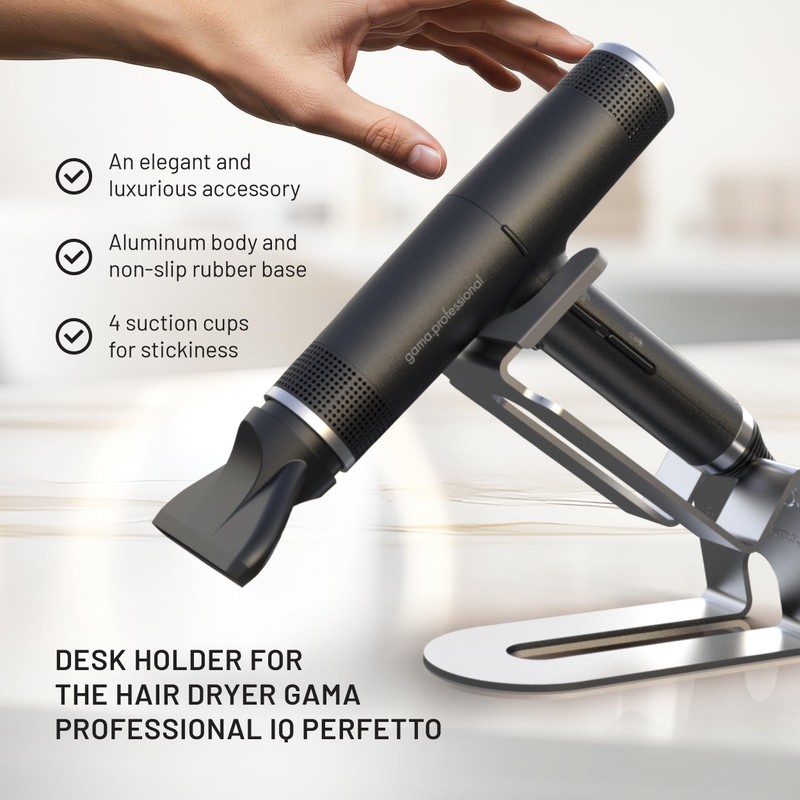 GA.MA iQ Net Hair Dryer Holder, Stainless Steel, Suction Cup