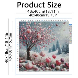 Huacan Cross Stitch Set Pre-Printed Flower Pattern Embroidery 11 Thread Embossed Embroidery Kit for Adults Beginners Older 40 x 40 cm