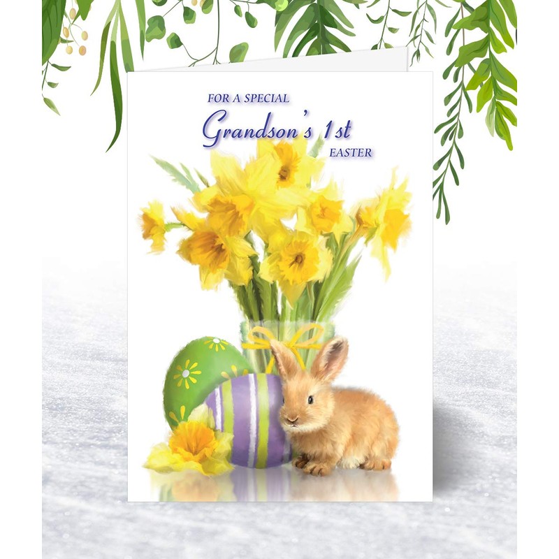 Grandson 1st Easter Card - Medium Sized Card (A5 Size