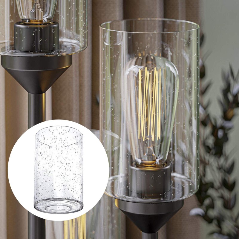 ECUDIS 2 Pack Bubble Glasses Light Shade Cylinder Lamp Shade
