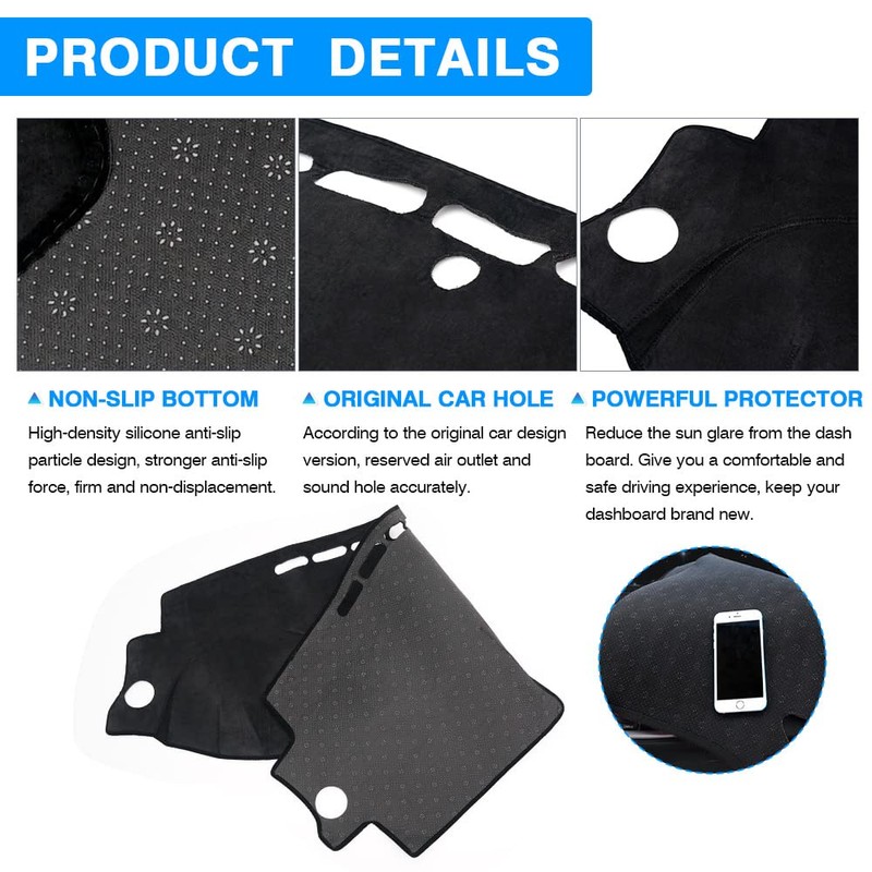 Autorder Dashboard Cover Mat for Honda CRV 2007-2011 Accessories Dash