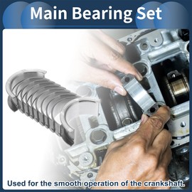 A ABSOPRO Main Bearing Set No.12207D0200 for Nissan 200SX 1984-1985 Engine Crankshaft Main Bearing Metal Silver Tone 10 Pcs