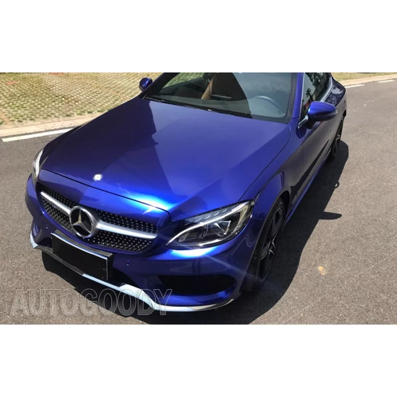 AUTOGOODY 120" x 60" Super Gloss Metallic Blue Vinyl Film
