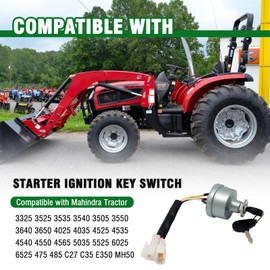 005558982R93 Tractor Starter Ignition Key Switch for Mahindra Tractor 3505 475 485 3325 3525 3535 3540 3550 3640 3650 4025 4035 4525 4535 4540 4550 4565 5035 5525 6025 6525 C27 C35 E350 MH50