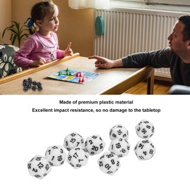 Polyhedral Dice Set, 10 Pieces D20 Polyhedral Dice, 20 Sided DND Dice, Plastic Lightweight Portable for Dungeons and Dragons, Table Games, Role Playing (White)