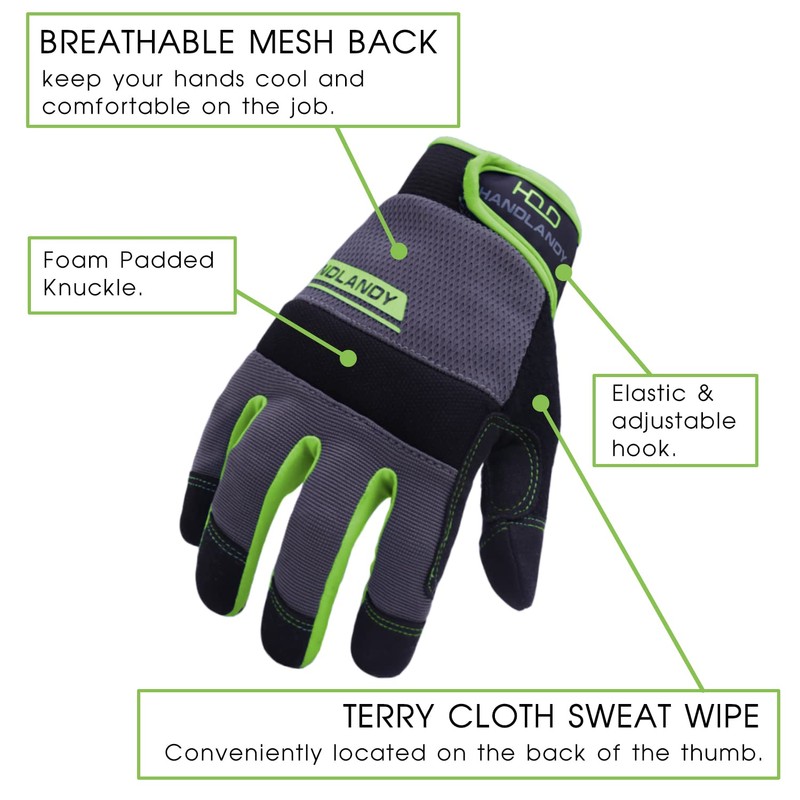 AIGEVTURE Touchscreen Utility Work Gloves for Men and Women -