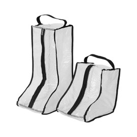 JEXOWIQ Shoe Bags, 2 Pairs Portable Boot Bag with Handle, Dustproof and Waterproof Shoe Bag, Boot Organiser, Protective Bag, Shoe Bag for Home and Travel, 2 Sizes