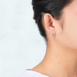 Philip Jones Silver Plated Split Hoop Earrings Created with Zircondia® Crystals