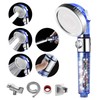 MIAOHUI Blue Zenbody Shower Head with Filter Beads, 3 Modes