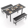 Costway 3PCS Dining Room Table Set Extendable Table Kitchen Table