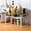 Thrarise Kitchen Shelf Organiser,Spice Racks, Iron and Wooden Handle, Cupboard