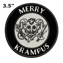 Athena Brands Evil Christmas Krampus Embroidered Patch Iron-On or Sew-On Horror Demon Applique