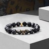 AWNL Beaded Bracelet with Black Onxy,Golden Obsidian,10 mm Natural Gemstone