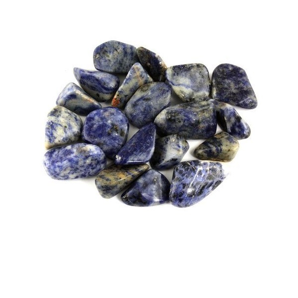 Crystal Allies Materials: 1lb Bulk Tumbled Blue Sodalite Stones - Large 1"+