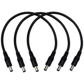 DC 5.5mm×2.1mm Power Cable,18AWG Male to Male 1-36V Extension Cable,10A Current Suitable for CCTV Surveillance Cameras/Routers/LED Light Strips,1ft (Pack of 3)