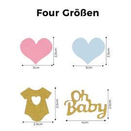 VIKY Pack of 100 Oh Baby Decoration Confetti, Pink Blue Baby Shower Table Decoration, Gender Reveal Baby Shower Party Decoration, Glitter Confetti for Baby Shower Decoration, Gender Reveal Party and