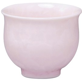 Kyō Ware KTA864-02 Kiyomizu Pottery, Gui Cups, Sake Bowl, Approx. 2.4 inches (6 cm), Flower Crystals, Pink, Made in Japan