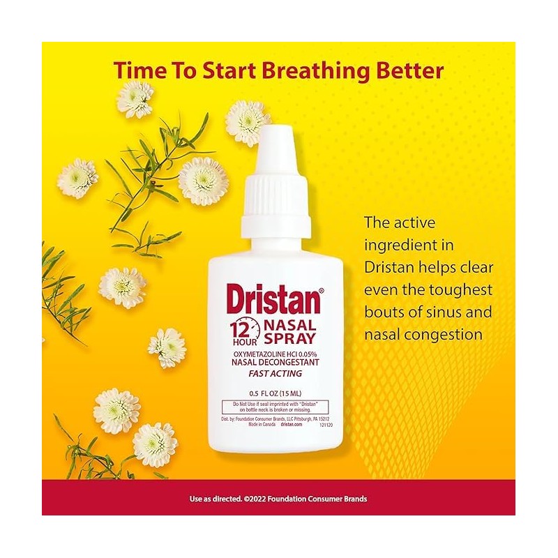 Dristan 12-Hour Nasal Spray, 0.5 Oz (Pack of 3) by
