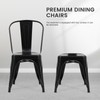 COMHOMA Metal Dining Chair Industrial Modern Iron Stackable Bistro Chair