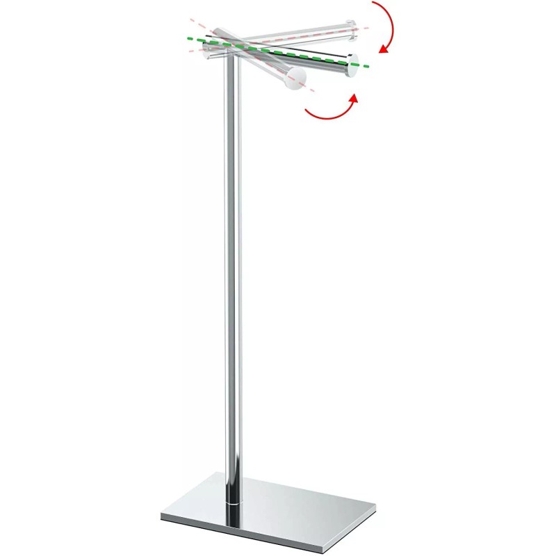 Gatco Modern Square Base Toilet Tissue Holder Stand, 21.25" Chrome