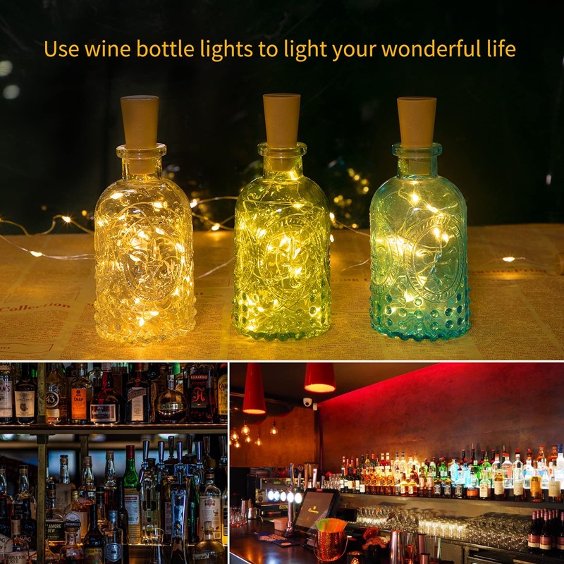 Brightown Wine Bottle Lights with Cork, 20 Pack 20 LED
