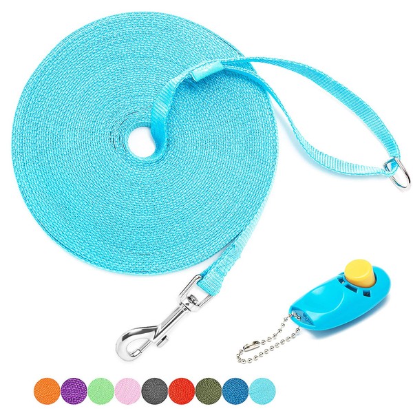BAAPET 15/20/30/50/100 ft Long Dog Training Leash with Clickers for