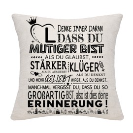 Bommex Inspirational Gift A-Z Initials DASS Du Bold Pillowcases for Women Men Girls Boys Sister Friends Mum Dad Grandma Daughter Son Positive Gift Birthday (L)