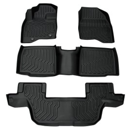 Aftermarket Products All Weather Floor Mats Rubber Liners For 2015-2019 Ford Explorer (Bench Seating)