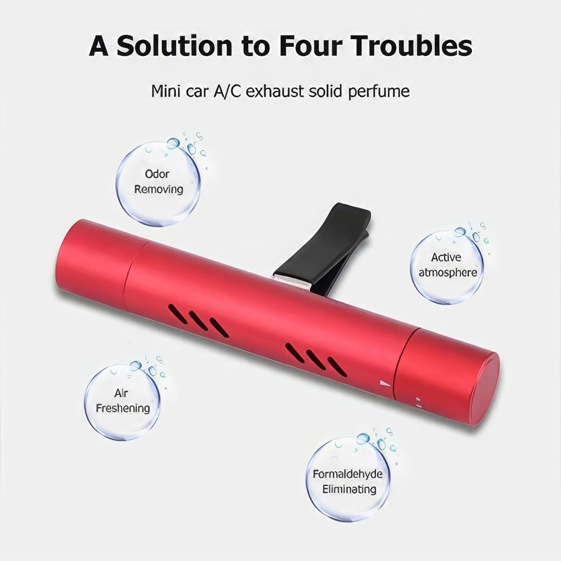 MASO Auto-Lufterfrischer, Auto-Duftdiffusor, Lüftungsschlitz-Clip, Reiniger für Büro, Zimmer, Reisen, Rot