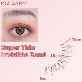 Miz Barn Daily Lashes 4 Pairs Natural Look False Eyelashes, Natural Soft Lightweight Comfortable Short Lashes Strip Cross Clear Band Handmade Fake Eyelashes(GT02)