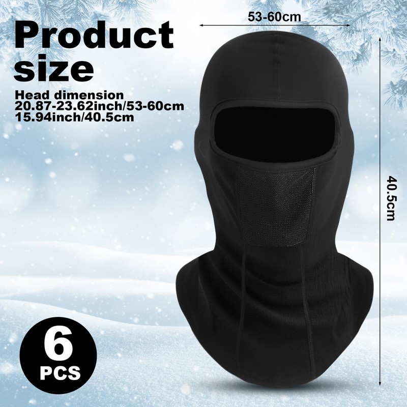 Chicingyou 6 Pcs Breathe Balaclava Ski Mask for Men and