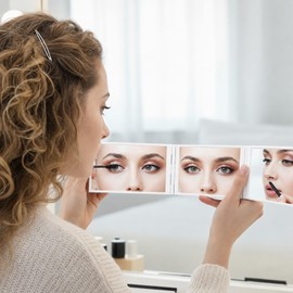 4 Way Mirror Foldable Makeup Mirror Portable 360 Degree Handheld