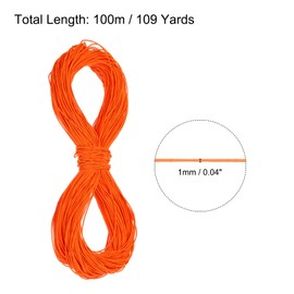 PATIKIL 109 Yards(100m) Elastic Cord Heavy Stretch String Rope 1mm for Crafting DIY Sewing Hook Straps Camping Tie Down Strap, Dark Orange