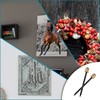 Bonsicoky Picture Hanging Nails, Black Steel Nails and Brass Head