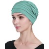 Alnorm Sleep Cap Layered Hat Full Head Coverage Jade Green