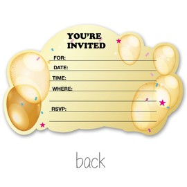 50th Birthday Party Invitations with Envelopes, 20 Set Happy 50th Invitations 50 Years Birthday Anniversary Party Invites Supplies Favors, Double-Sided Black and Gold