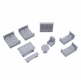 Sturdy Furniture - DND Terrain Compatible with Dungeons and Dragons, 28mm Miniature Wargaming, Tabletop RPGs, Wargame Scenery