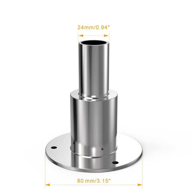 HZJD Thru Hull Exhaust Skin, 24mm Stainless Steel 316, for