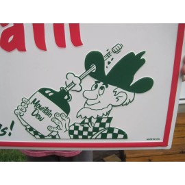 Mountain Dew 31.5" x 15.75" Mountain Dew Embossed Steel Sign  It'll Tickle Your Innards