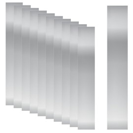 Swpeet 10 pieces 304 stainless steel shim stock kit, 1 inch (width) x 6 inch (length) x 0.00078 inch (thickness) metal shim stick strips, thin metal shim sheet for gap filler strips, craft making