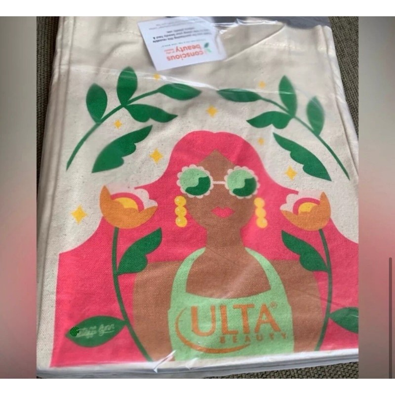 Ulta Beauty~Totally Conscious Tote~ 100% Recycled Cotton Reusable Tote Bag